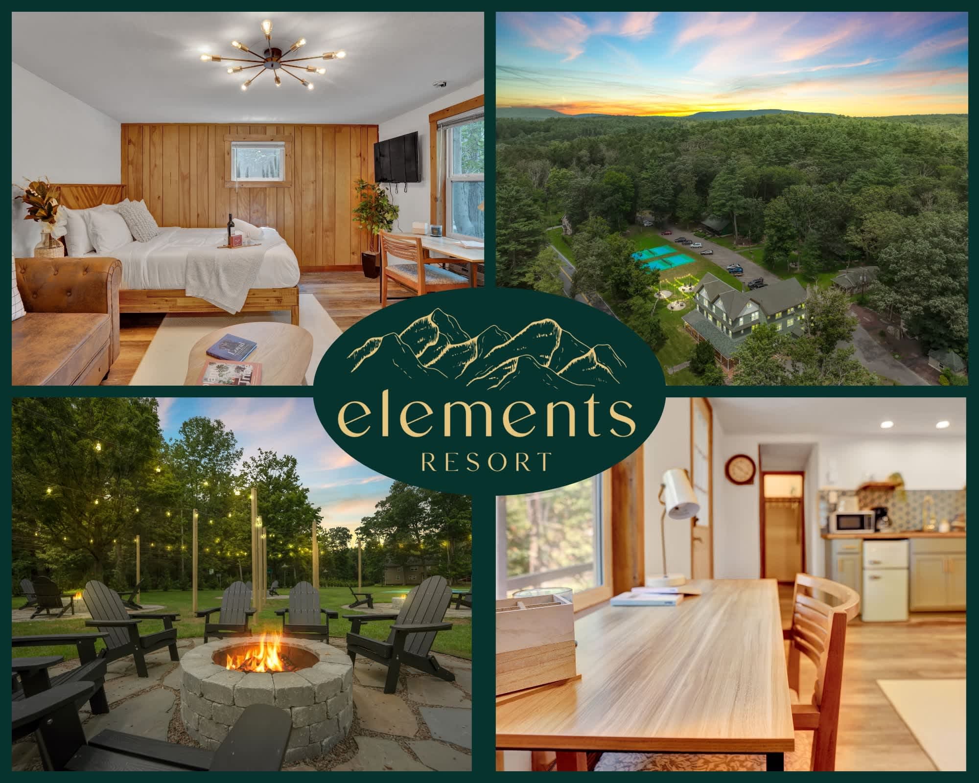 Elements Pocono Cabin | Firepit -Desk & Pickleball